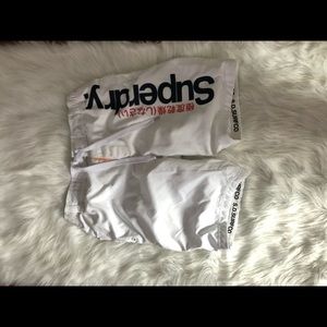 White superdry swim trunks